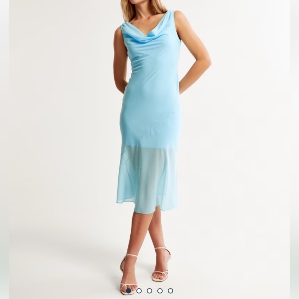 Abercrombie & Fitch Light Blue Midi Dress